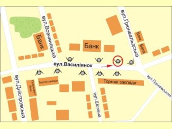 Схема рекламной плоскости по адресу вул. Грюнвальдська-Васильянок №2 ст Б