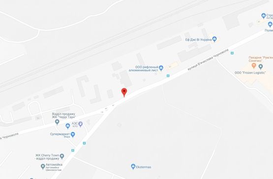Схема рекламної площини за адресою Вишневе, ул.В.Черновола, перед автозаправкой КЛО