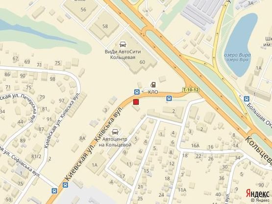 Схема рекламной плоскости по адресу Софіївська Борщагівка, ул.Киевская, возле автосалона АвтоЗАЗ (автомобильная дорога Т-10-12 Киев-Боярка)