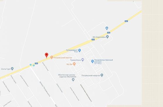 Схема рекламной плоскости по адресу Святопетрівське, между ул.Николая Амосова и ул.Полевой, возле ЖК Петровский Квартал