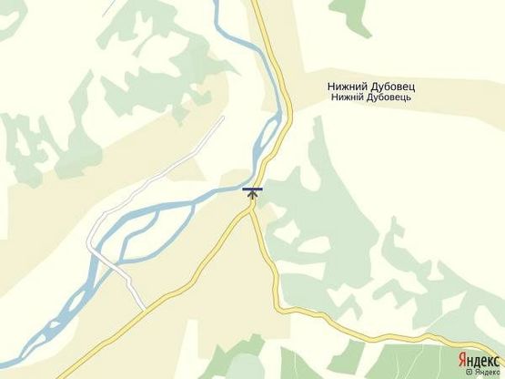 Схема рекламной плоскости по адресу смт.Дубове вул.Головна, вїзд із сторони м.Тячів