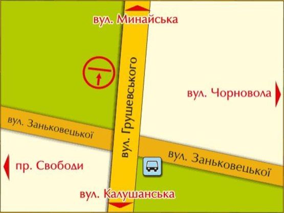 Схема рекламной плоскости по адресу м. Ужгород, вул. Грушевського Схема рекламной плоскости по адресу м. Ужгород, вул. Грушевського