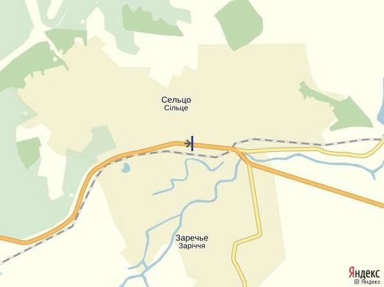 Схема рекламной плоскости по адресу с.Сільце в сторону м. Хуст, вул. Головна вїзд