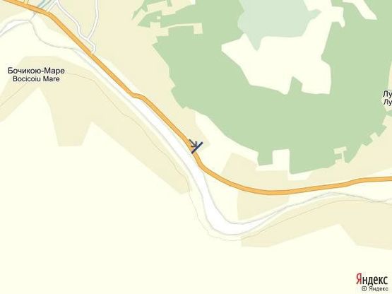 Схема рекламной плоскости по адресу смт.Великий Бичків виїзд з селища зі сторони м.Ужгород в сторону м.Рахів траса Мукачево-Рогатин