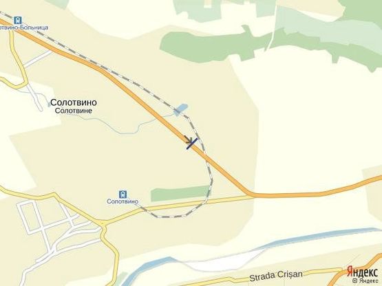 Схема рекламной плоскости по адресу смт.Солотвино, вул. Спортивна в сторону м.Рахів, біля ринку,авторинку.