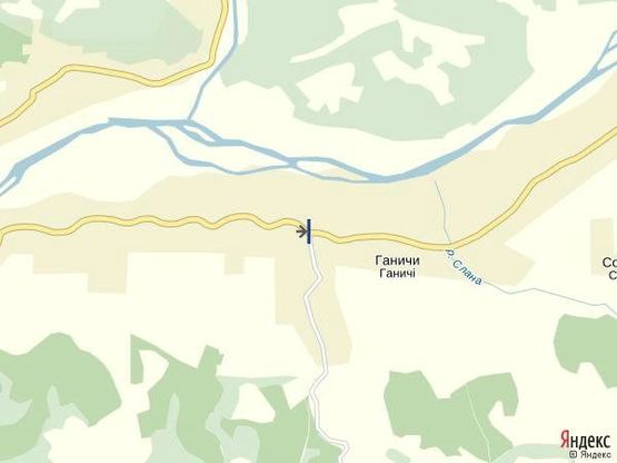 Схема рекламної площини за адресою с.Ганичі, вул.Головна центр села в сторну  смт.Нересниця,Дубове