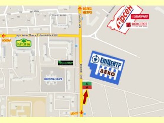 Схема рекламної площини за адресою Івасюка, 42 (перед Епіцентром, Арсен)