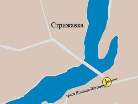 Схема рекламной плоскости по адресу селище Стрижавка, 3х12 м., ліва