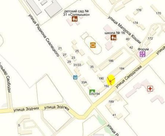 Схема рекламной плоскости по адресу вул. Князів Коріатовичів, 192 Схема рекламной плоскости по адресу вул. Князів Коріатовичів, 192