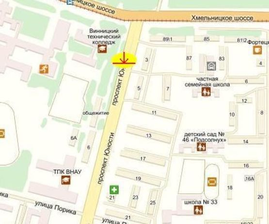 Схема рекламной плоскости по адресу проспект Юності, 4(північ) Схема рекламной плоскости по адресу проспект Юності, 4(північ)