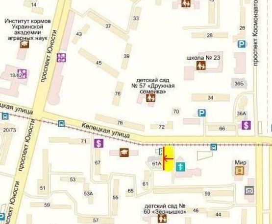 Схема рекламной плоскости по адресу вул. Келецька, 61 а Схема рекламной плоскости по адресу вул. Келецька, 61 а