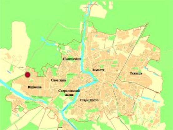 Схема рекламної площини за адресою Супермаркет "Фуршет"