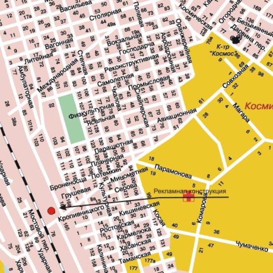 Схема рекламної площини за адресою 165_Запорожье_ул Верхняя ул Рекордная