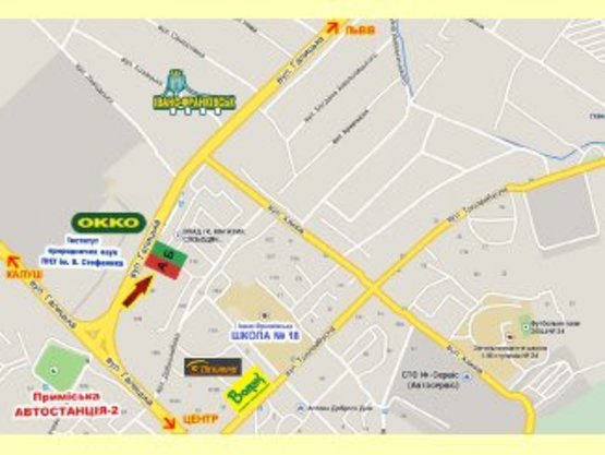 Схема рекламной плоскости по адресу Петлюри,17 (хлібокомбінат) до ГМ Велмарт