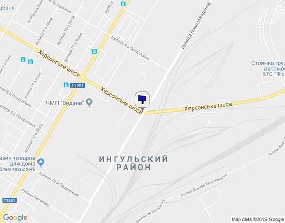 Схема рекламної площини за адресою Херсонське шосе - Новозаводская