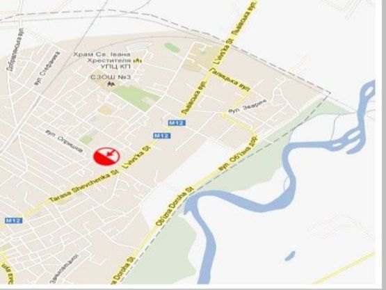 Схема рекламної площини за адресою вул.Шевченка, 145 (біля магазину ВІНКОМ)