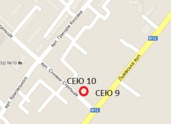 Схема рекламної площини за адресою вул.Січових Стрільців