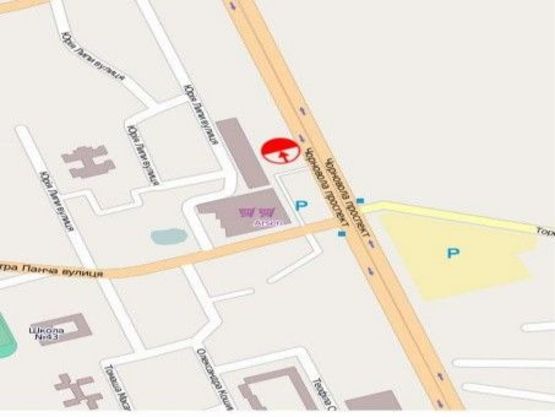 Схема рекламной плоскости по адресу пр-т Чорновола Арсен від центру