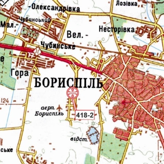 Схема рекламної площини за адресою Бориспольская трасса из г.Борисполь (27+450, 800 м перед АТБ-Маркет )