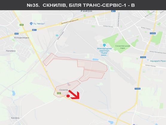 Схема рекламної площини за адресою Скнилів до Епіцентру Схема рекламної площини за адресою Скнилів до Епіцентру