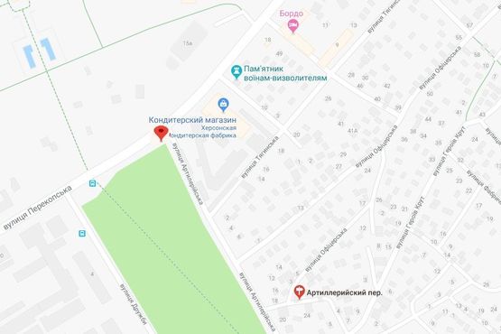 Схема рекламної площини за адресою Перекопская вул.(парк)/Артилерійський пров. Схема рекламної площини за адресою Перекопская вул.(парк)/Артилерійський пров.