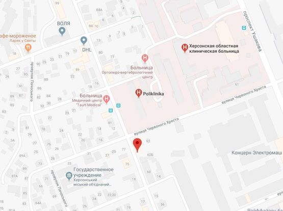 Схема рекламної площини за адресою Потьомкинська вул./р-н  Обласна лікарня правий Схема рекламної площини за адресою Потьомкинська вул./р-н  Обласна лікарня правий