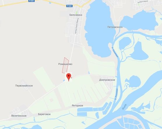 Схема рекламной плоскости по адресу с.Ромашкове/розвилка на  Дельту Дніпра і Кізомис Схема рекламной плоскости по адресу с.Ромашкове/розвилка на  Дельту Дніпра і Кізомис