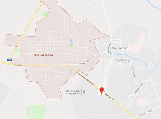 Схема рекламной плоскости по адресу с. Чорнобаївка/в'їзд в м.Херсон Схема рекламной плоскости по адресу с. Чорнобаївка/в'їзд в м.Херсон