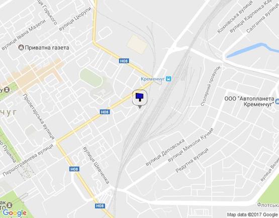 Схема рекламной плоскости по адресу ул. Театральная (Воровского)/Первомайская (в районе  торгового центра «Арсенал), от автовокзала