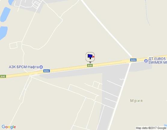 Схема рекламной плоскости по адресу с. Мрія, траса М-06 Київ-Чоп (Житомир), км 29+250 право