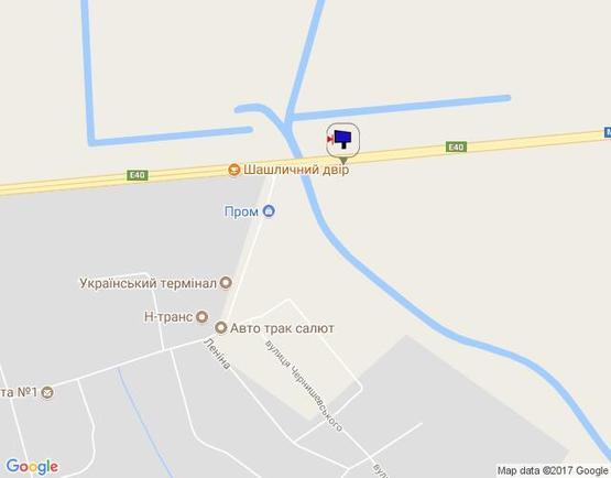 Схема рекламної площини за адресою с. Копилів, траса М-06 Київ-Чоп (Житомир), км 45+020 ліво