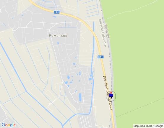 Схема рекламної площини за адресою Новообухівська траса, км 30+970 лево, 2 км от ресторана "Край-Рай", элитный частный сектор, возле с. Великі Дмитровичі