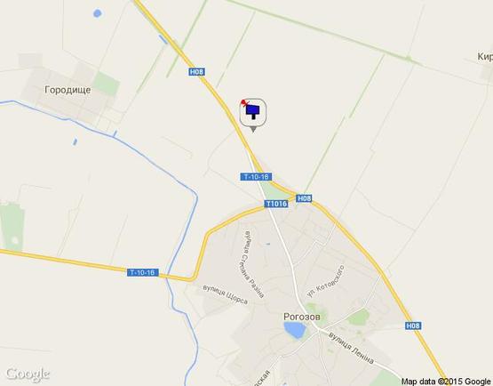 Схема рекламної площини за адресою Черкаська траса, Н-08 км 9+460 ліво, за с. Рогозів за АЗС "УкрНафта"