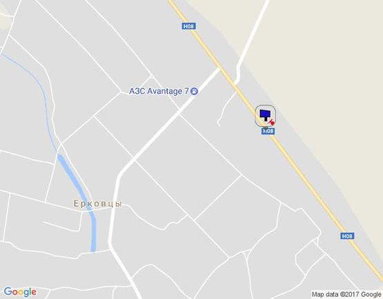 Схема рекламной плоскости по адресу Черкаська траса, Н-08 км 33+150 право, біля с. Єрківці