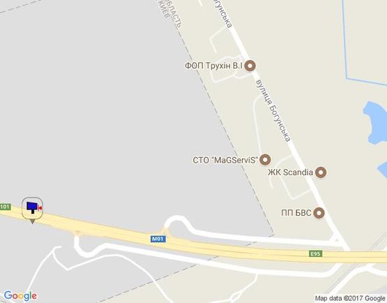 Схема рекламной плоскости по адресу м. Бровари, траса М-01, об'їзд м. Бровари, км 20+000 право