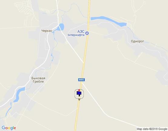 Схема рекламної площини за адресою траса М-05 Київ-Одеса, км 100+510 ліво