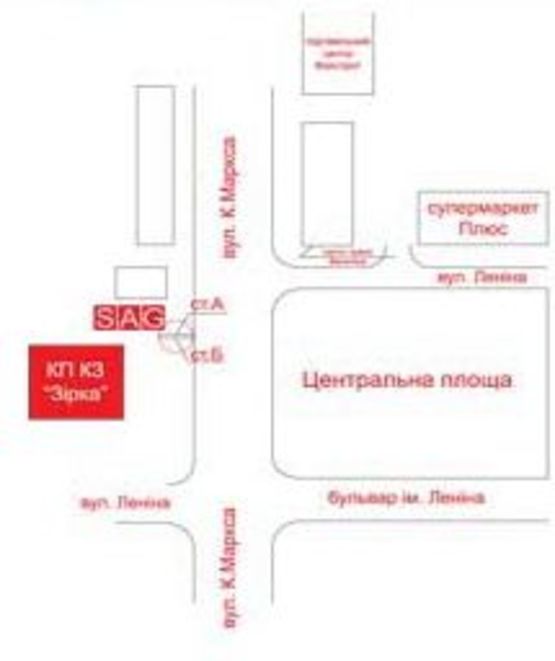 Схема рекламной плоскости по адресу ул. К.Маркса