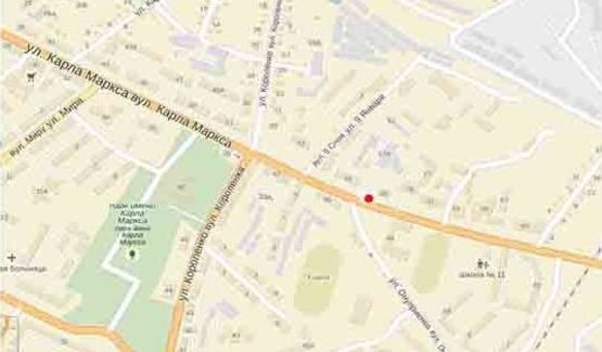 Схема рекламной плоскости по адресу ул. К.Маркса