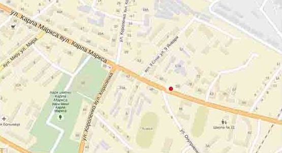 Схема рекламної площини за адресою ул. К.Маркса