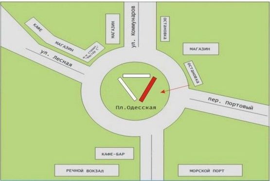 Схема рекламной плоскости по адресу Одесская пл. на остановку Схема рекламной плоскости по адресу Одесская пл. на остановку