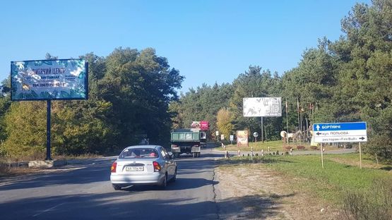 Схема рекламної площини за адресою дорога Вишенки Гнидын Бортничи Киев