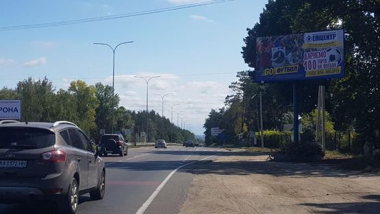 Схема рекламной плоскости по адресу г.Вышгород,на расстоянии 170 м, от Р-02,