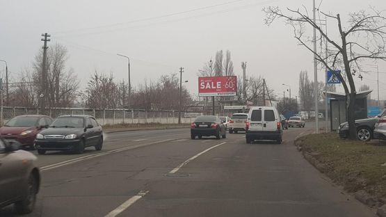 Схема рекламної площини за адресою Березняковская 30,с.к.РОСИЧИ,клиника ОКСФОРД,