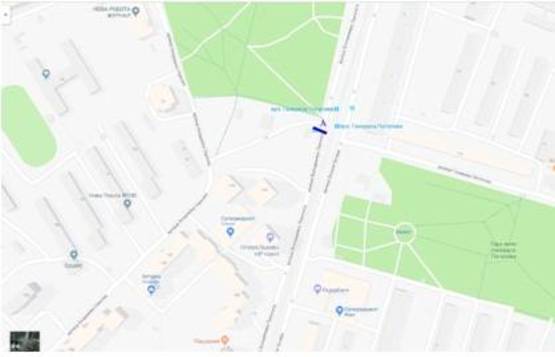 Схема рекламной плоскости по адресу ул. Покотыла Володимира/генерала Потапова