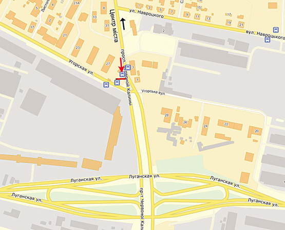 Схема рекламной плоскости по адресу пр.Червоної Калини - вул. Угорська