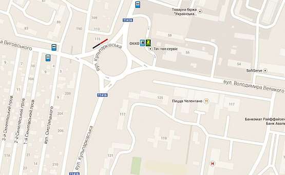 Схема рекламной плоскости по адресу Кульпарківська - вул. Виговського до Південного Схема рекламной плоскости по адресу Кульпарківська - вул. Виговського до Південного