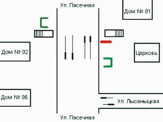 Схема рекламной плоскости по адресу вул.Пасічна, 81 ст. Б  (Розважальний клуб Драйв")"