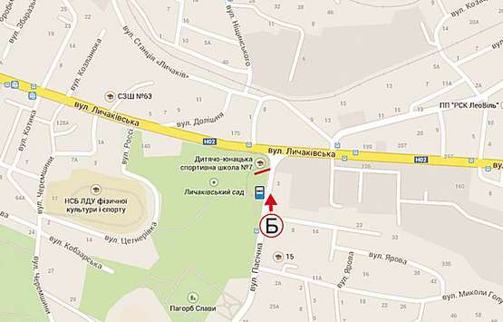 Схема рекламної площини за адресою Личаківстка -  Пасічна м.2, ст.Б