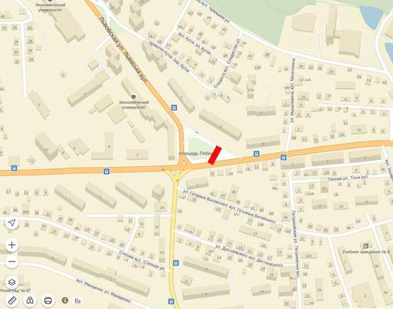 Схема рекламной плоскости по адресу Перемоги #3 (до центру) верхній Схема рекламной плоскости по адресу Перемоги #3 (до центру) верхній