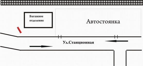 Схема рекламної площини за адресою вул. Вул. Станційна (біля багаж.відділ.) місце №1 Схема рекламної площини за адресою вул. Вул. Станційна (біля багаж.відділ.) місце №1